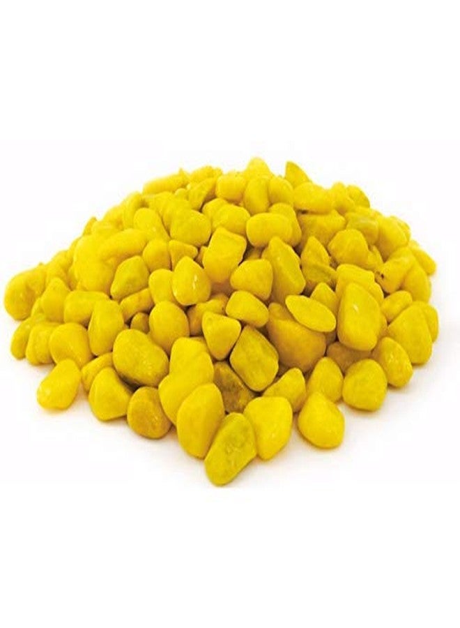 VANNEF Stone Decorative Aquarium and Vase Fillers Pebbles for Garden and Home Decor (Yellow, 450gm) - Image 1